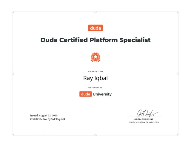 Certified Platform Specialist certificate